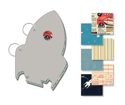 October Afternoon - Rocket Age - Rocket Chipboard Mini Album  (sold in 3's)
