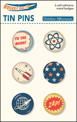 October Afternoon - Rocket Age - Tin Pins  (sold in 3's)