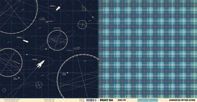 October Afternoon - Rocket Age - Blast Off 12x12 d/sided paper  (pack of 10)