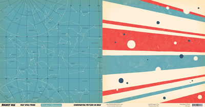 October Afternoon - Rocket Age - Deep Space Probe 12x12 d/sided paper  (pack of 10)