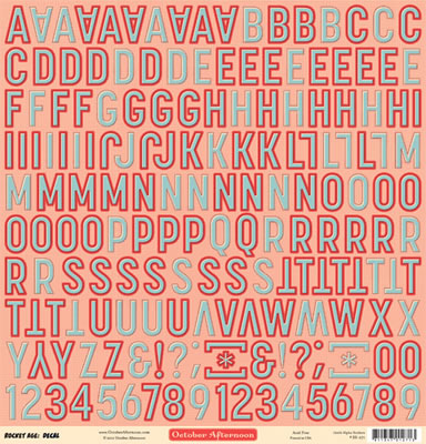 October Afternoon - Rocket Age - 12x12 Alpha Sticker Sheet  (pack of 5)