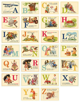 October Afternoon - Report Card - Die-Cut Alphabet Cards  (sold in 3's)