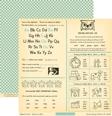 October Afternoon - Report Card - Science Fair 12x12 d/sided paper  (pack of 10)