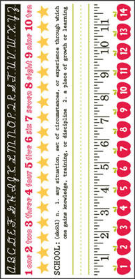 October Afternoon - Report Card - Border Rub-ons  (sold in 3's)