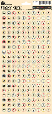 October Afternoon - Sticky Keys Alpha Stickers - Playtime  (sold in 3's)
