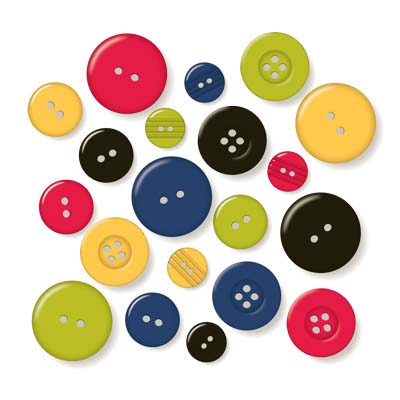 October Afternoon - Schoolhouse - Buttons  (sold in 3's)