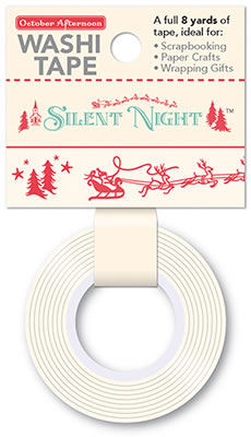 Silent Night - Washi Tape - Eight Tiny Reindeer  (sold in 3's)