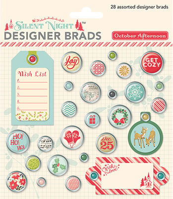 Silent Night - Designer Brads  (sold in 3's)
