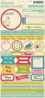 October Afternoon - Sidewalks - Word Sticker Sheet  (sold in 3's)