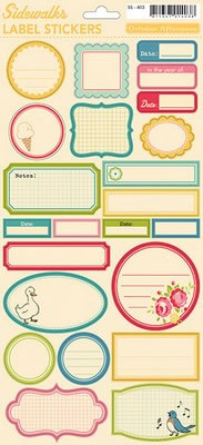 October Afternoon - Sidewalks - Label Sticker Sheet  (sold in 3's)
