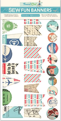 October Afternoon - Travel Girl - Sew Fun Banners  (sold in 3's)