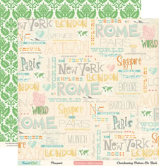 October Afternoon - Travel Girl - Passport 12x12 d/sided paper  (pack of 10)