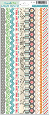 October Afternoon - Travel Girl - Border Stickers  (sold in 3's)