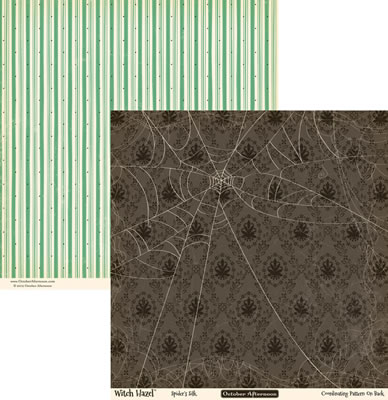 October Afternoon - Witch Hazel - Spider's Silk 12x12 d/sided paper  (pack of 10)