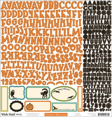 October Afternoon - Witch Hazel - 12x12 Alpha Sticker Sheet  (pack of 6)