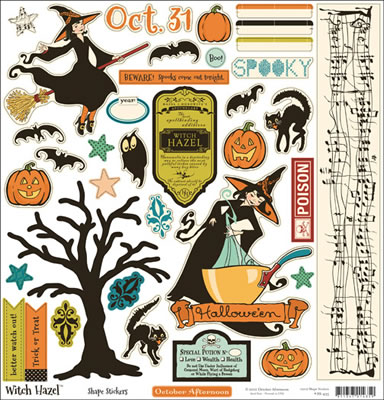 October Afternoon - Witch Hazel - 12x12 Shape Sticker Sheet  (pack of 6)