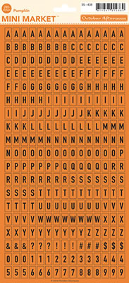 October Afternoon - Witch Hazel - Mini Market Sticker Sheet - Pumpkin  (sold in 3's)