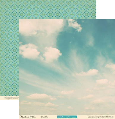 October Afternoon - Woodland Park - Blue Sky 12x12 d/sided paper  (pack of 10)