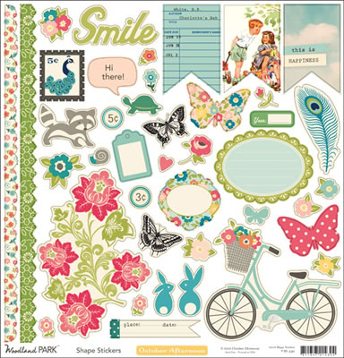 October Afternoon - Woodland Park - Sticker 12x12 Shape Sheet  (pack of 5)