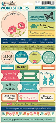 October Afternoon - Woodland Park - Sticker Word Sheet  (sold in 3's)