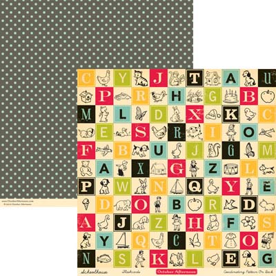 October Afternoon - Schoolhouse - Flashcards 12x12 d/sided paper  (pack of 10)