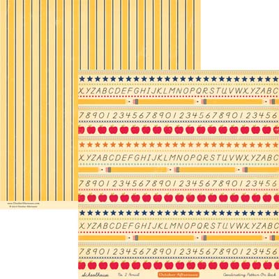 October Afternoon - Schoolhouse - No. 2 Pencil 12x12 d/sided paper  (pack of 10)