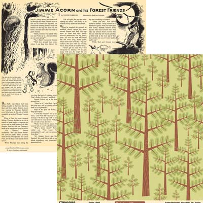 October Afternoon - Campfire - Bear Bell 12x12 d/sided paper  (pack of 10)