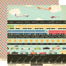 October Afternoon - Boarding Pass - Berlin 12x12 d/sided paper  (pack of 10)