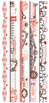 Pink Paislee - Cupid - Borderlines Clear Stickers  (sold in 3's)