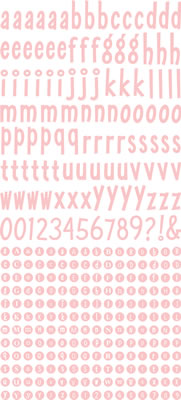 Pink Paislee - Expressions - Whimsies Cardstock Alpha Stickers - Bubblegum  (sold in 3's)
