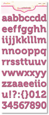 Pink Paislee - Expressions - Ambrose Cardstock Alpha Stickers - Bayberry  (sold in 3's)