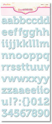 Pink Paislee - Expressions - Ambrose Cardstock Alpha Stickers - Ocean  (sold in 3's)
