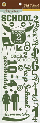 Pink Paislee - Old School - Glitter Sticker Elements  (sold in 3's)