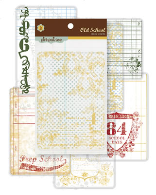 Pink Paislee - Old School - Clear Cards  (sold in 3's)