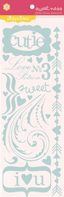 Pink Paislee - Sweetness - Glitter Sticker Elements  (sold in 3's)