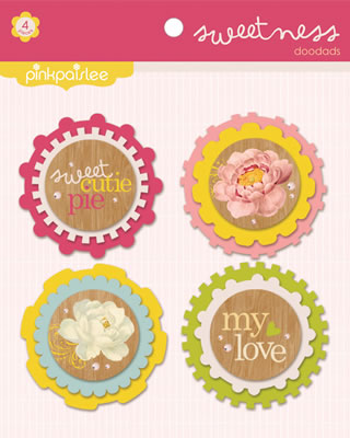 Pink Paislee - Sweetness - DooDads Felt Embellishment  (sold in 3's)