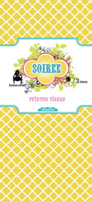 Pink Paislee - Soiree - Printed Tissue Sheets 3/pk  (sold in 3's)