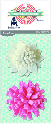 Pink Paislee - Daily Junque - Felt Flowers  (sold in 3's)