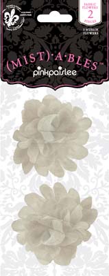 Pink Paislee - Mistables - Fabric Flowers 2pc approx 2.75"  (sold in 3's)