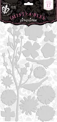 Pink Paislee - Mistables - Fuzzy Stickers 17pc fuzzy vinyl stickers  (sold in 3's)