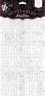 Pink Paislee - Mistables - Chipboard Alpha with Resist 2 sheets  (sold in 3's)