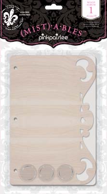 Pink Paislee - Mistables - Decorative Edge Wood Album with cardstock inner pages 6"x9"  (sold in 3's)