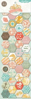 Pink Paislee - Nantucket - Chipboard Tiles  (sold in 3's)