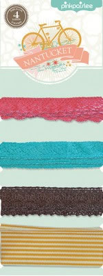 Pink Paislee - Nantucket - Ribbon Trims  (sold in 3's)