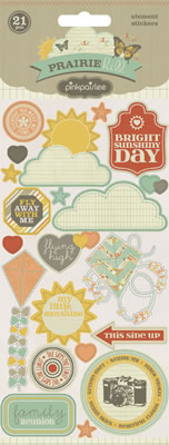 Pink Paislee - Prairie Hill - Element Cardstock Stickers  (sold in 3's)