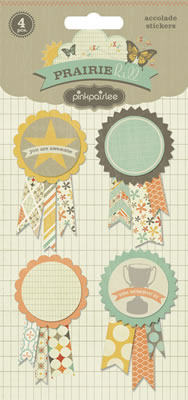 Pink Paislee - Prairie Hill - Accolade Dimensional Stickers  (sold in 3's)