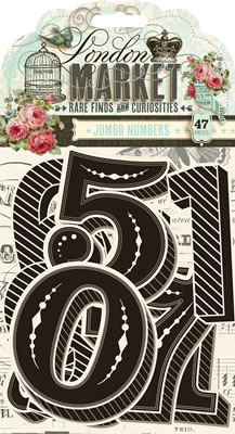 Pink Paislee - London Market - Jumbo Numbers with Varnish  (sold in 3's)