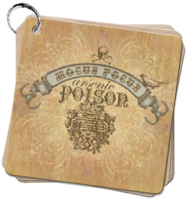Pink Paislee - Hocus Pocus - Faux Bois Book 6x6 mini album  (sold in 3's)