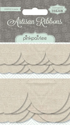 Pink Paislee - Artisan Collection - Artisan Scallop Ribbons  (sold in 3's)