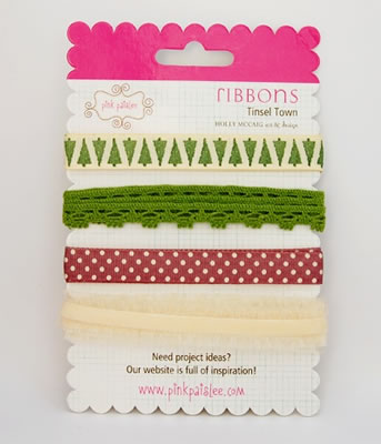 Pink Paislee - Tinsel Town    ribbon   (sold in 3's)